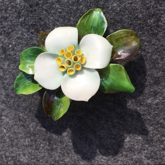 Vtg Cara China Staffordshire Brooch Pin Dogwood - Picture 2 of 12